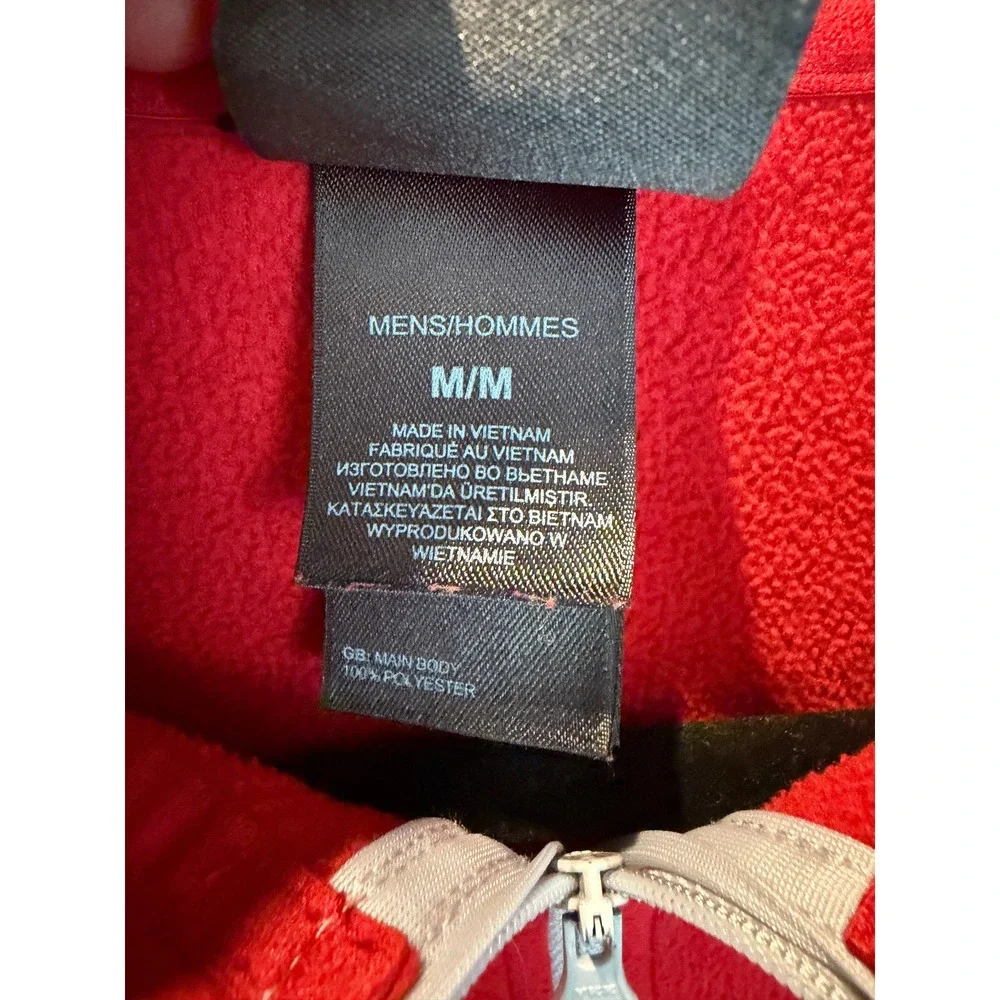 The North‎ Face TKA 100 Fleece Pullover Mens Medium Red Quarter Zip Sweater